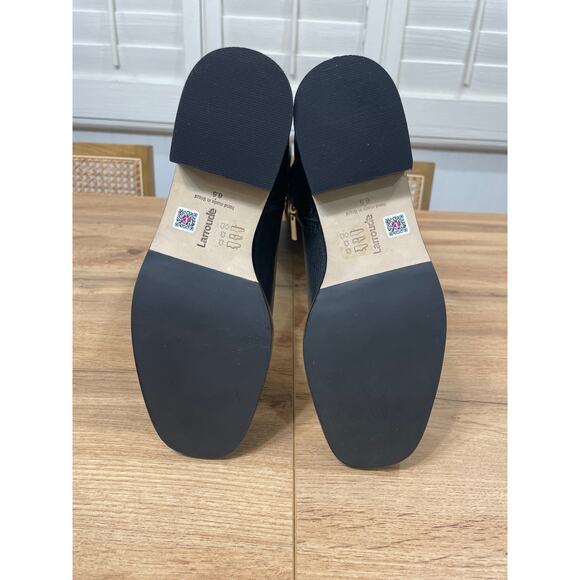 Larroudé Knee-High Equestrian Style Boots Black Leather Size 6.5 NWOB Inside Zip - Picture 12 of 16